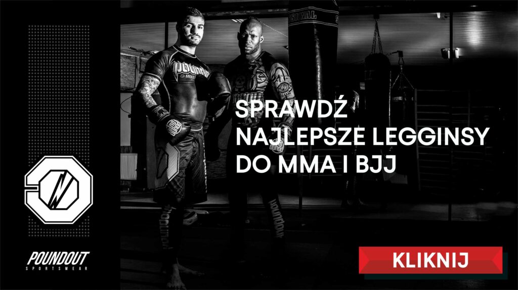 Baner z legginsami do MMA na zawodnikach mieszanych sztuk walki