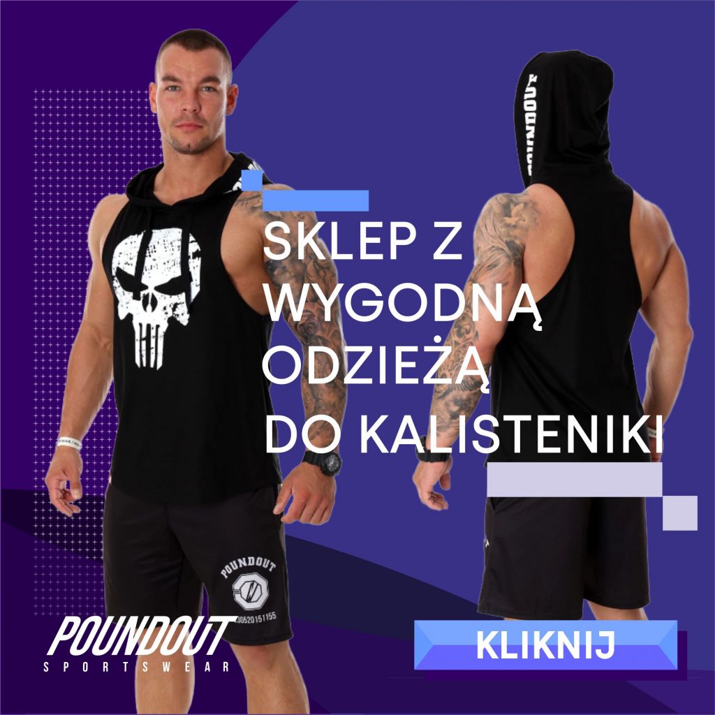 Baner z odzieżą sportową do kalisteniki