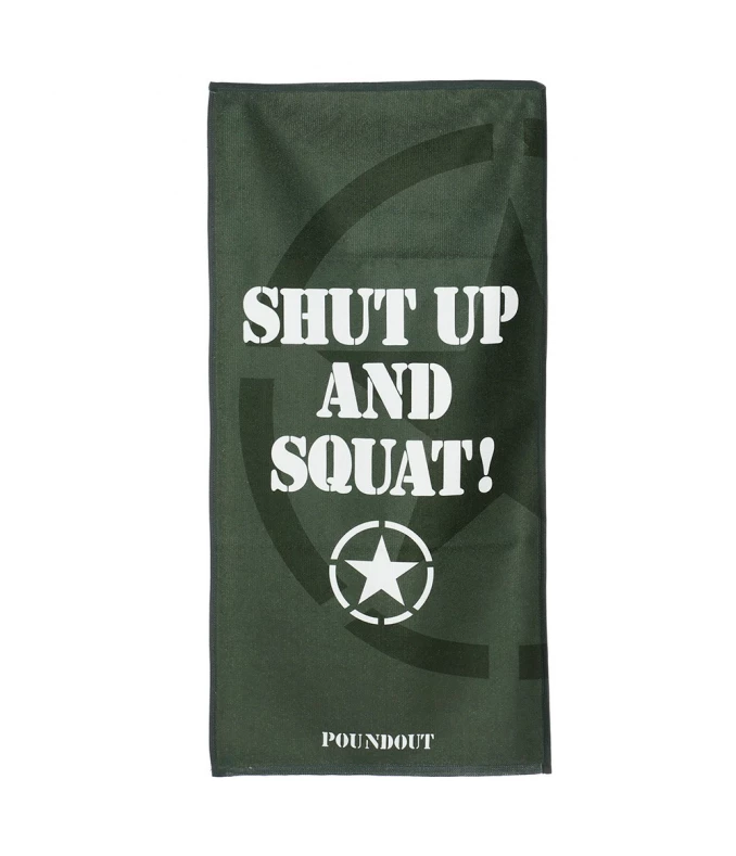 Ręcznik na siłownię frotte SHUT UP AND SQUAT 2.0  35 x 70 cm