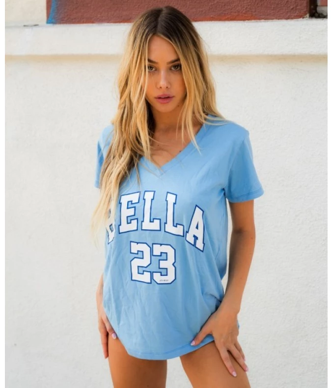 Damska koszulka Bella NC oversize niebieska