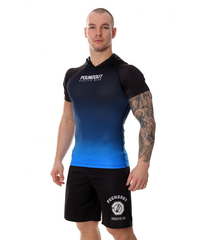 Rashguard z kapturem AZURE SUB-SKIN tech. niebieski