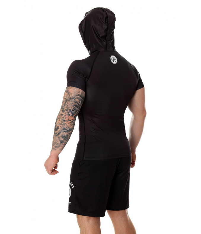 Rashguard z kapturem Hate SUB-SKIN tech. czarny
