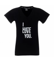 Damska koszulka I Hate Love You oversize czarna