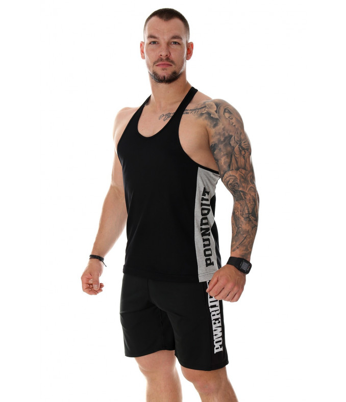 Tank Top Stringer męski SIDE czarno melanżowy