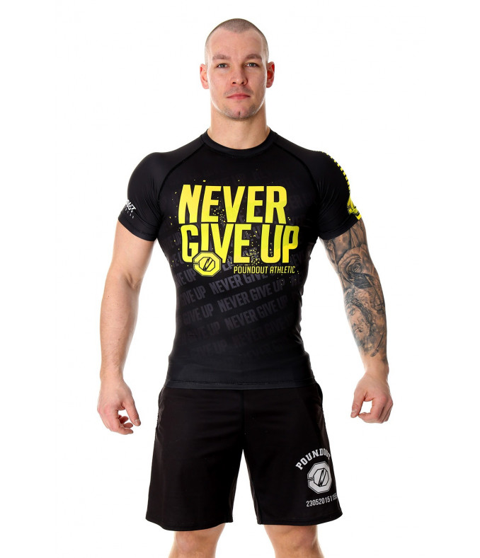 Rashguard NEVER GIVE UP SUB-SKIN tech.