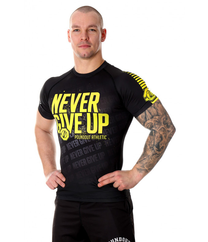 Rashguard NEVER GIVE UP SUB-SKIN tech.