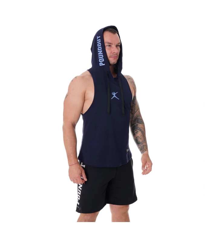 Bokserka z kapturem męska Bodybuilding niebieska