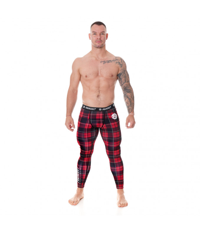 Legginsy sportowe męskie LUMBERJACK w kratkę