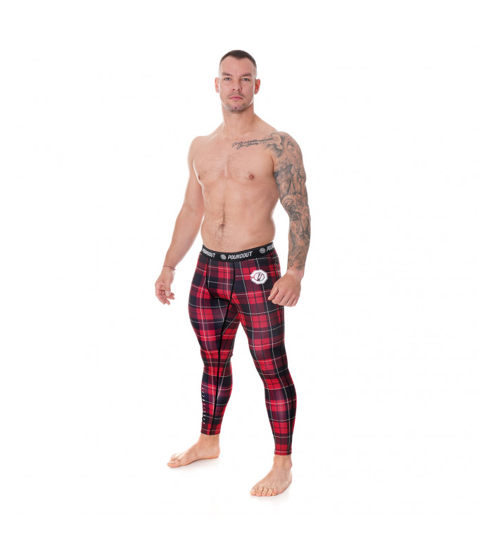 Legginsy sportowe męskie LUMBERJACK w kratkę