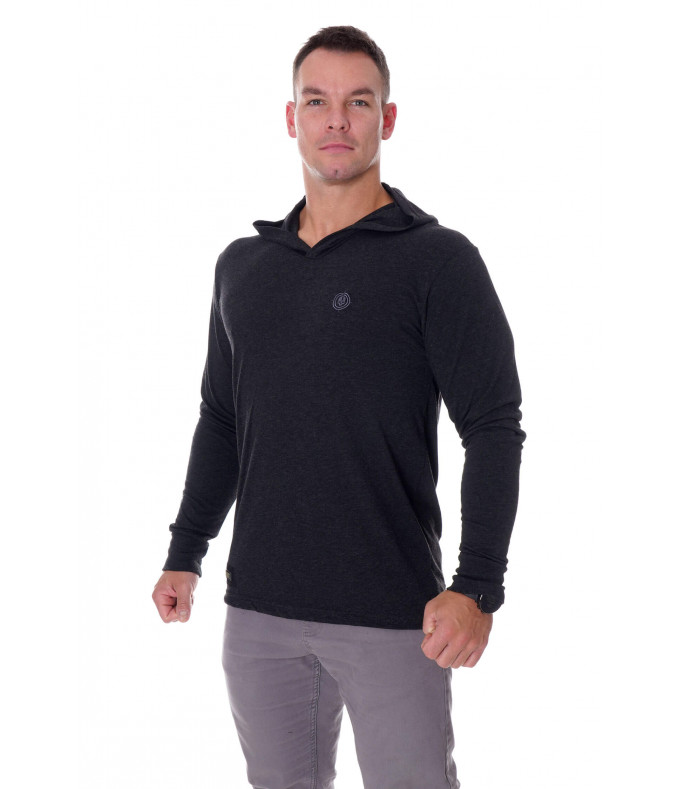 Longsleeve męski z kapturem COMBAT czarny