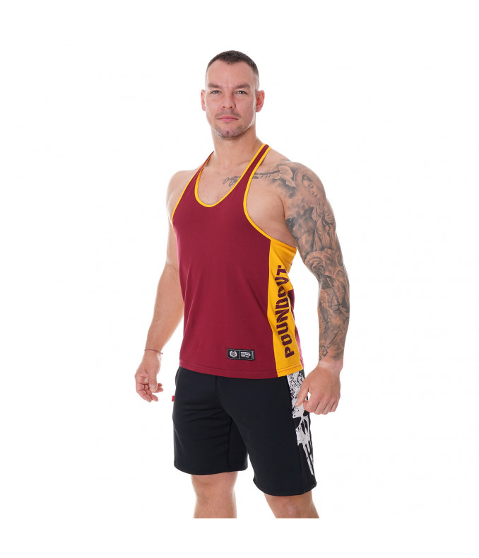 Tank top męski Side bordowo żółty